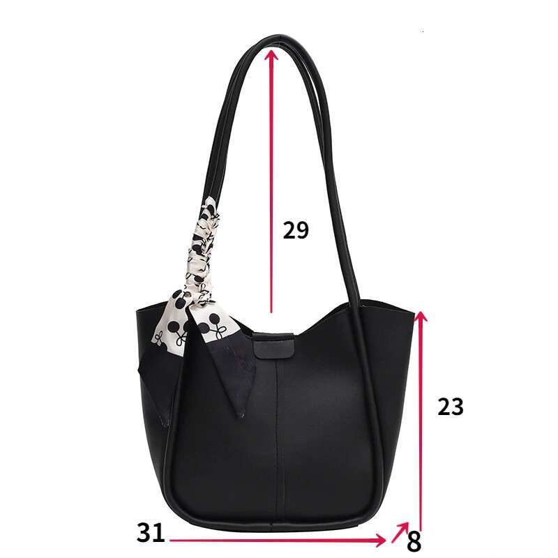 TRAVEASY Fashion Summer Scarves PU Leather Bucket Tote Bags For Women Casual Patchwork Large Capacity Female Armpit Hand Bag