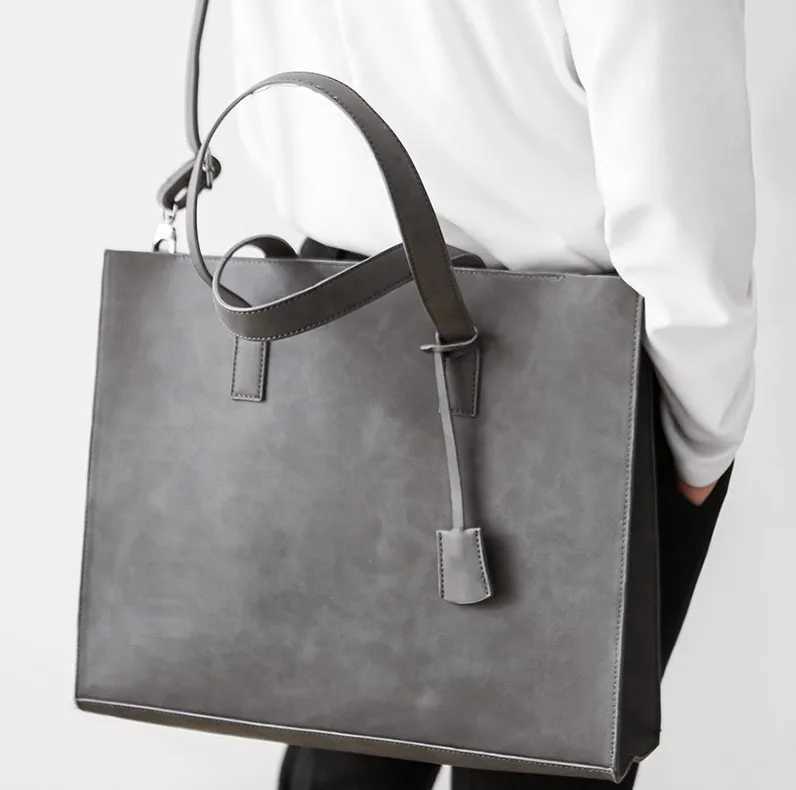 New Arrival Neutral OL Business Casual Handbag PU Leather Bag High Capacity Shoulder Bag Valise Z250118
