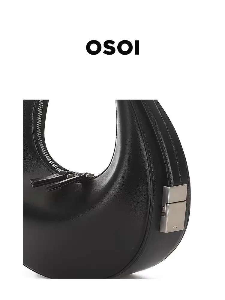 OSOI Korean Women's Moon Bend Casual Fashion One Shoulder Underarm Handheld Crescent Bag