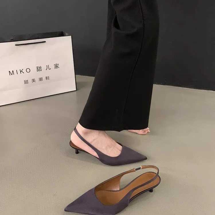 2025 Autumn New Brand Wen Sandal Fashion Pointed Toe Shallow Slip On Slingback hot Shoes Thin Low Heel Pumps Z250121