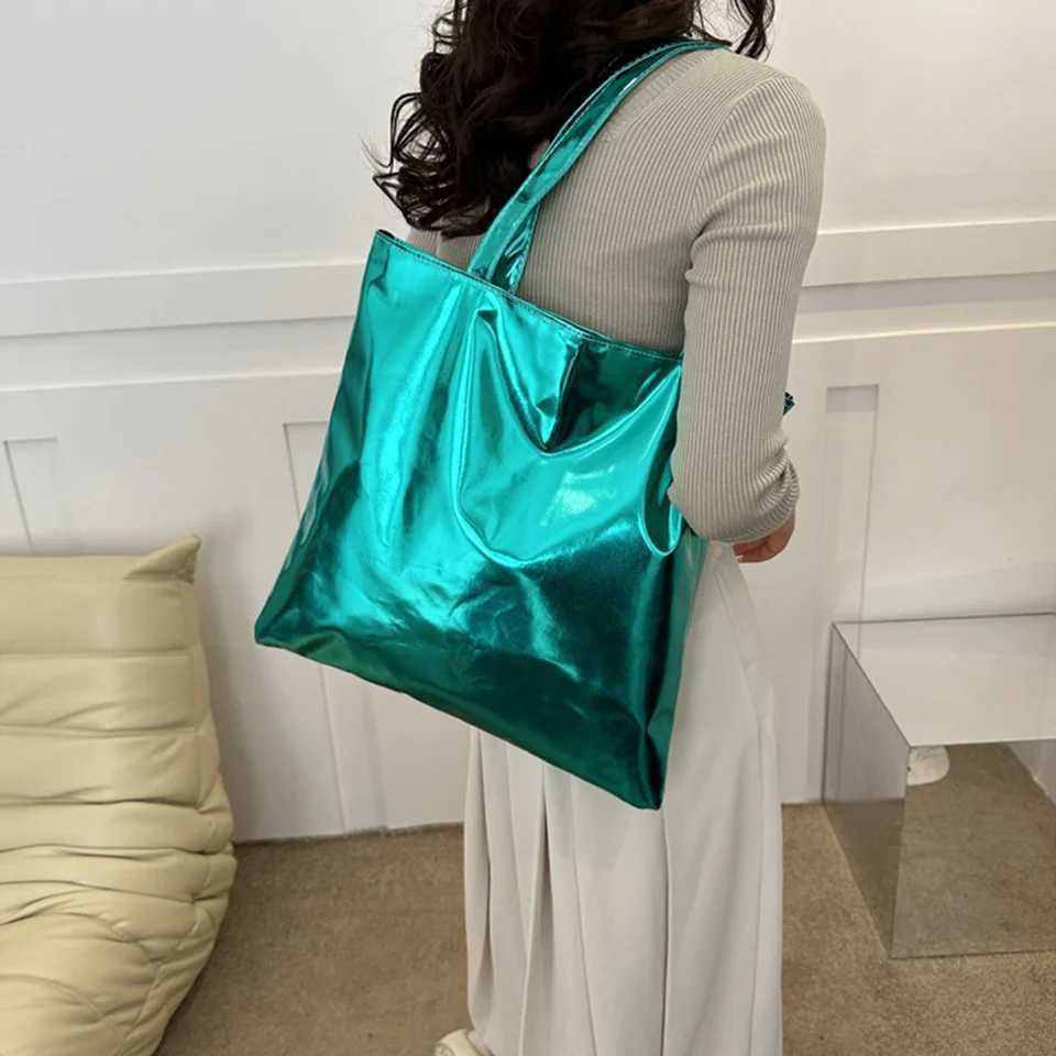 New Arrival Chic Colorful Shiny Handbag Women Underarm Bag Simple Pu Leather Totes Bags Women Shopping Party Shoulder Bag Y2k Girls Clutch T250227