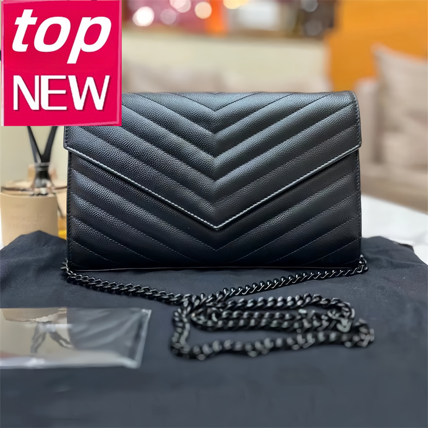 Designer clutch handbag woc Envelope Genuine leather caviar bag wallet on chain purse fashion lady shoulder bag women handbag vintage card holder purse 8291