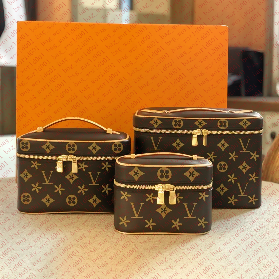 designer makeup bag Women's Fashion Cosmetic Bag Cosmetic Bag Zipper Organizer Handbag Tote Bag 3 Styles Travel Bag Purse High-grade Handbag Luxury bag 01