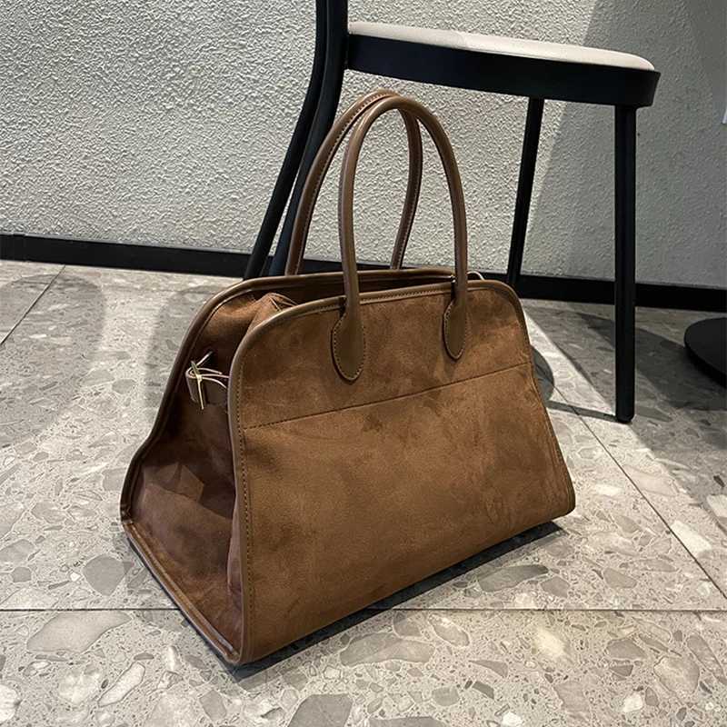 New Arrival Natural Suede Tote Handbag For Women Nubuck Leather Large Capacity Casual Tote Bag Roomy Solid Commute Bag Portable Handle Bag Z250118