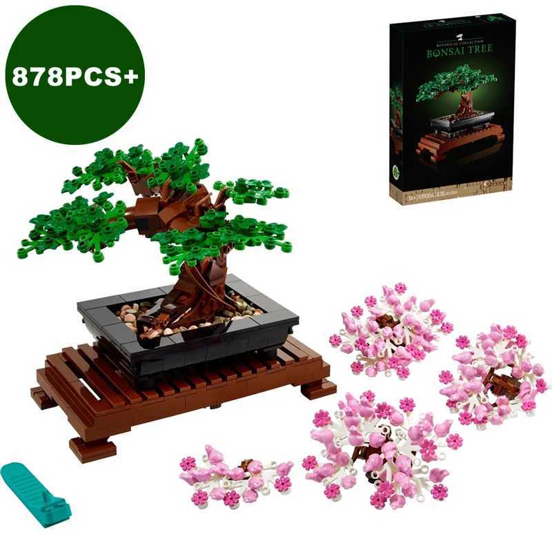 Creative Fit Bonsai Tree Flower Bouquet Building Blocks Model Diy Decor Immortal Plant Potted Bricks Toys for Kids Gifts W250115
