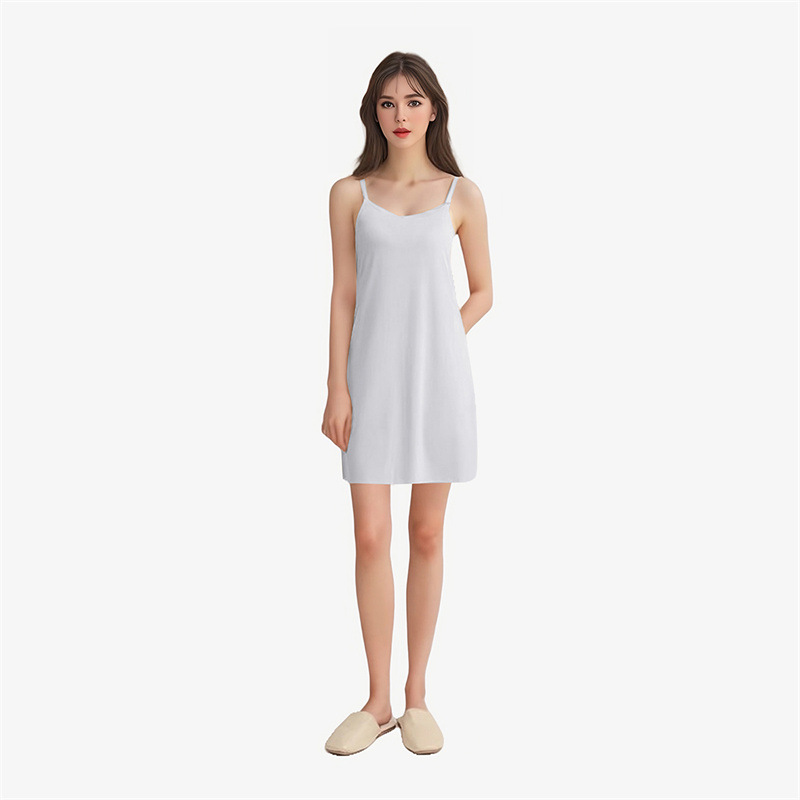 T8170 Sling Nightdress Seamless Dress High-end Sling Sleeveless Vest Dress for Outerwear Summer Underwear Mid-length Skirt