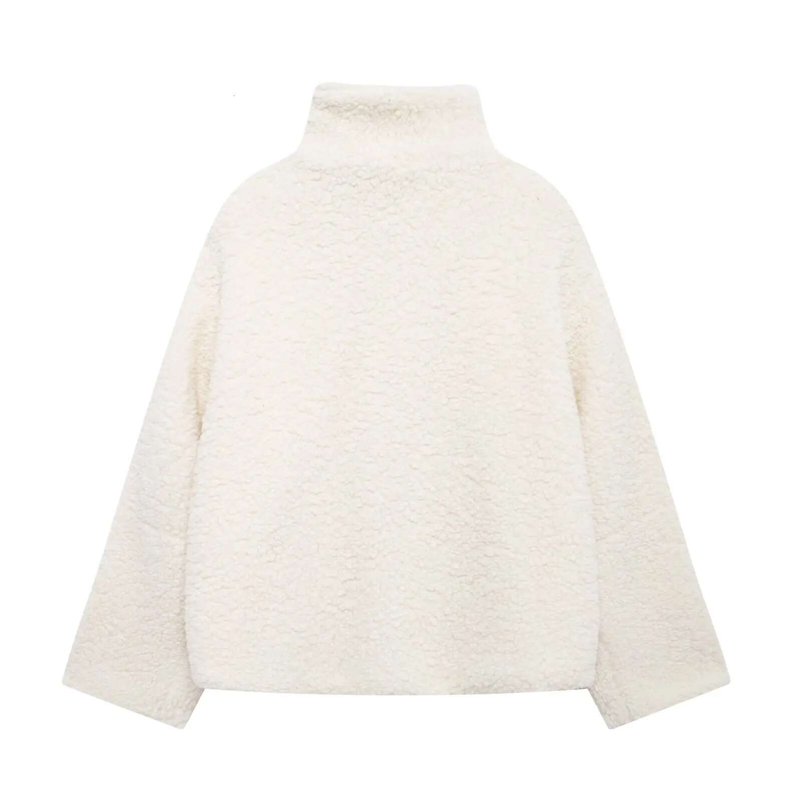 European American Style New Fashion Simple And Versatile Stand-Up Collar Zipper Loose Casual Sherpa Jacket