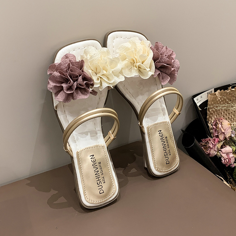 Women Slippers Fashion French Retro wer Design Outdoor Wear Triple Beige Green Champagne hot Free shipping