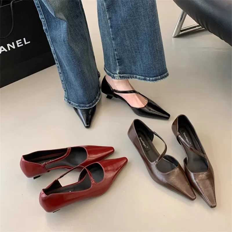 Bailamos hot 2024 Spring Band Wen Fashion Shallow Slip On Slingback Sandals Thin Heel Dress Sexy Pumps Shoes Mujer Z250121