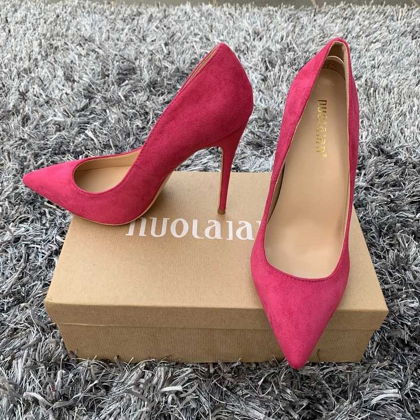 Brand New Hot Fashion Suede Leather Wan Shoes Sexy Stilettos Ladies High H 12Cm/10Cm/8Cm Pointed Toe Wen Pumps Z250121