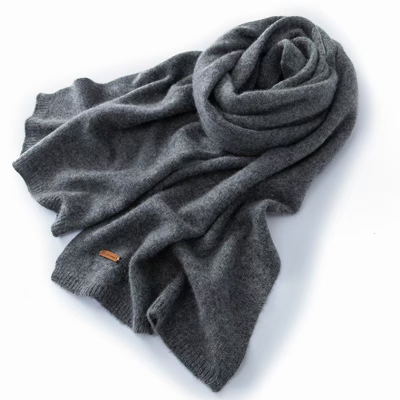 T108 new cashmere flat scarf soft waxy solid color neck cashmere warm scarf