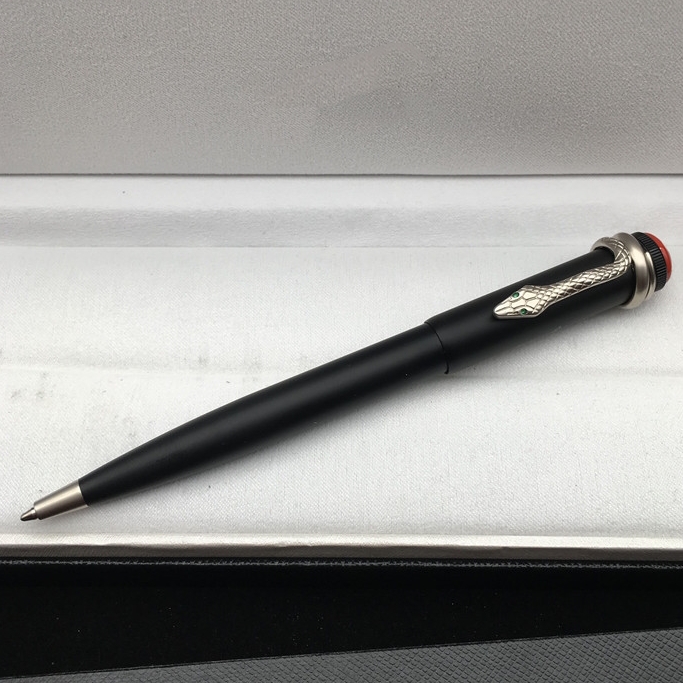 Wholesale High Quality Matte Black Ballpoint / Roller Ball Pen With Snake Head Clip Business Dwe74 Office Stationery Writing Ink Fountain Pens No Box