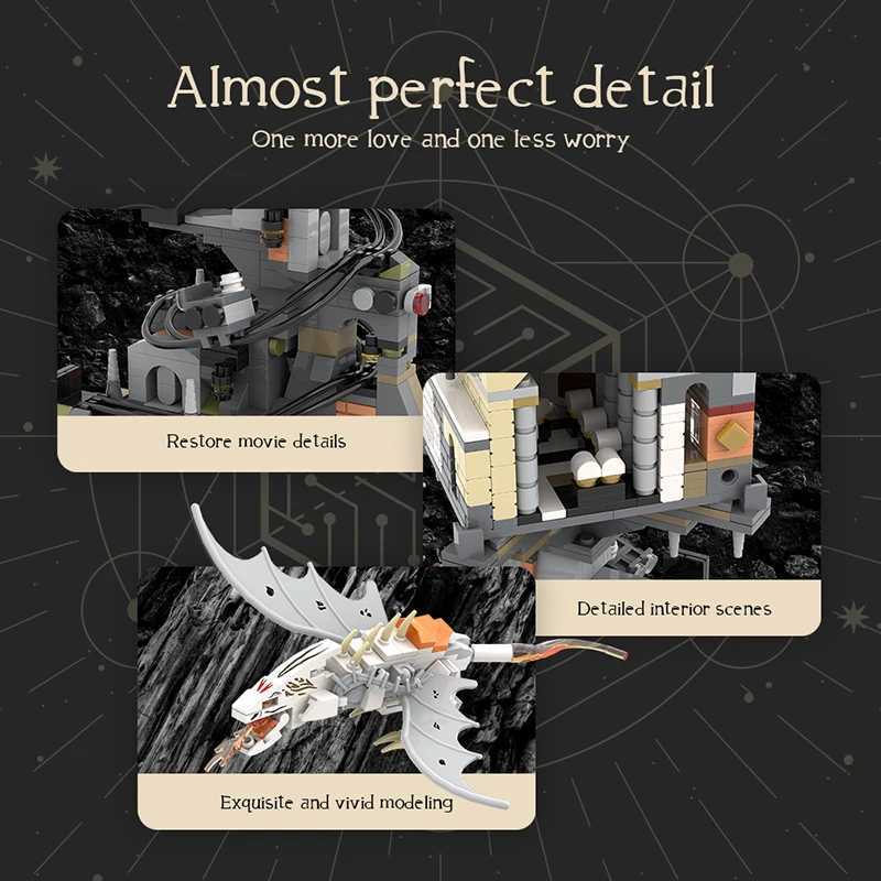 Wizard Tower Magic World Dragon MOC Building Bricks Set Blocks Toys for Kids Children Adult Birthday Gifts 1056pcs Gringottses W250115