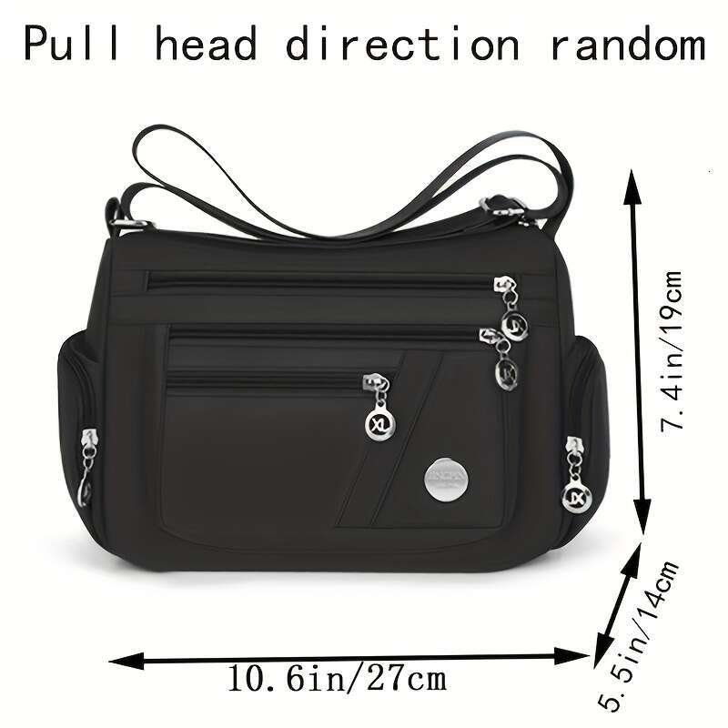 Neutral new nylon men's women's bags Oxford fabric single shoulder crossbody travel Middle aged and elderly multi-layer leisure bag