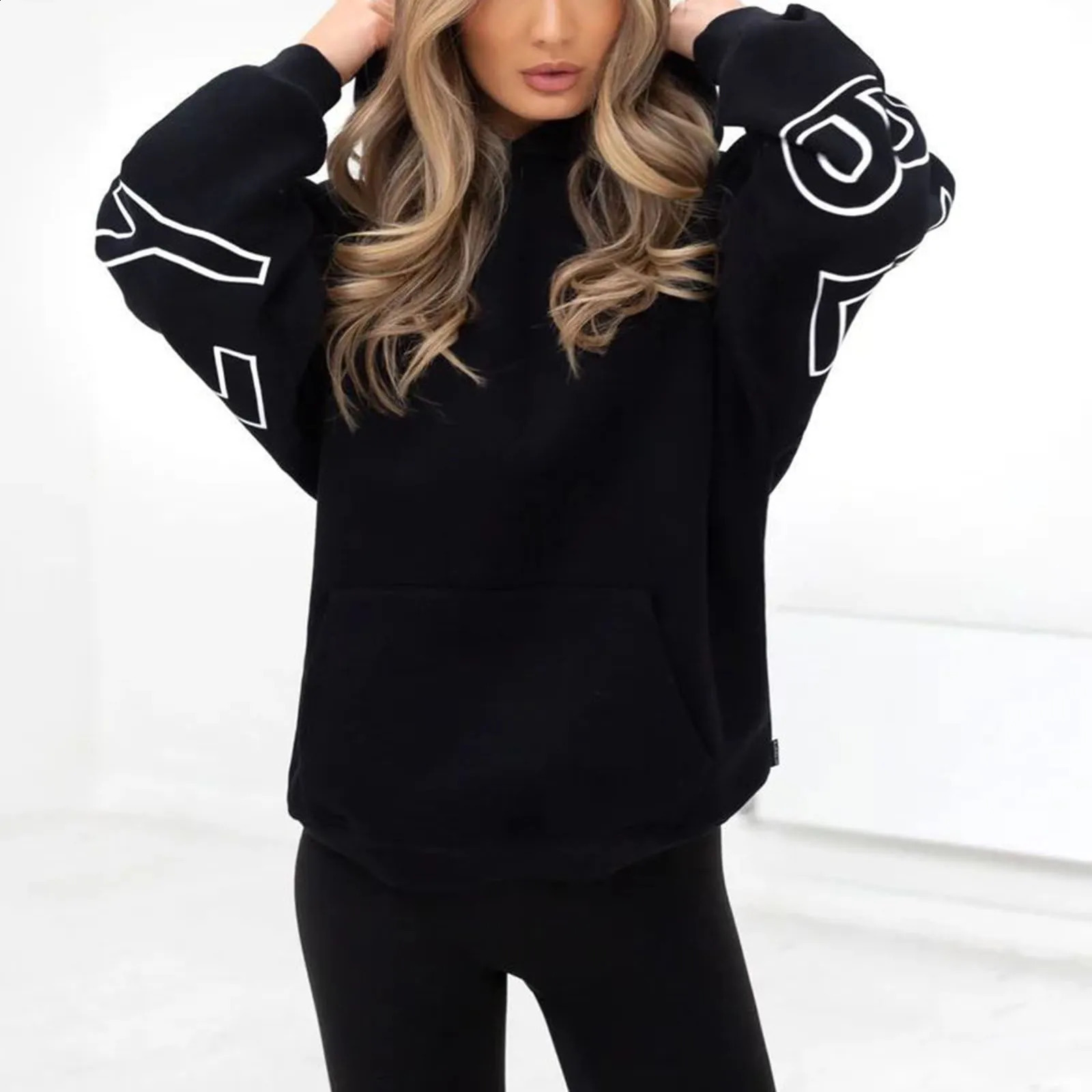 Classic Solid Color Simple Lazy Style Basic Hoodies For Men And Women Letter Printed Soft Sports Pullover Sweatshirt 250113