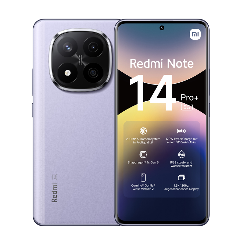 Global Version Redmi Note 14 Pro+ 5G Smartphone Snapdragon 7s Gen 3 200MP Rear Camera 120W HyperCharge IP68