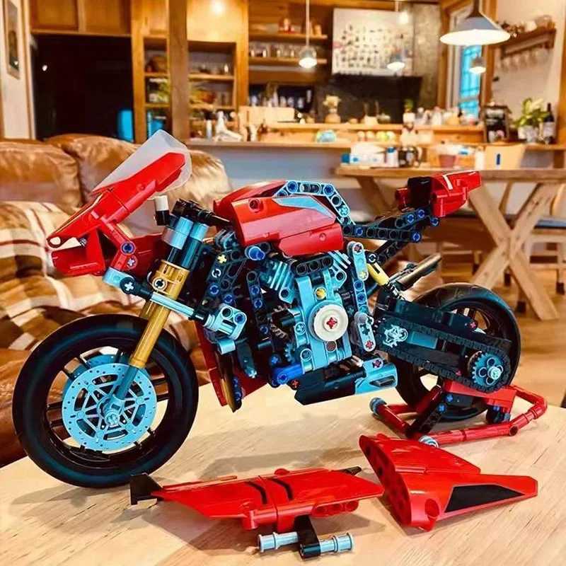 Technical Motorcycle Ducatis Racing Car Building Blocks 42107 IDEAS Model Motorcycle Vehicle Bricks Toys for Kids Christmas Gifts W250115