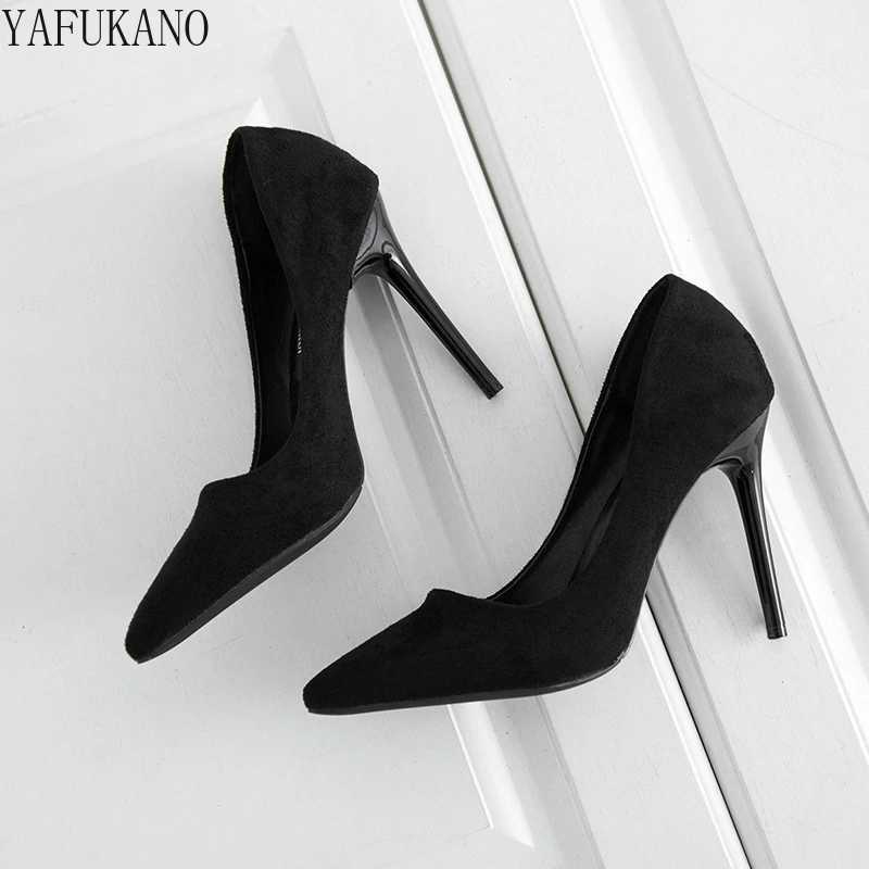 Minimalist Suede Pointed Toe Stiletto hot Shoes Black Career Work Shoe Nude Party Pr Pumps Classic Basic Ladies High H Size 33 Z250121