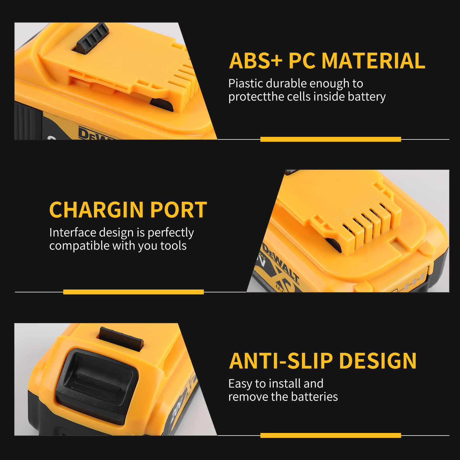 Dewalt 20V MAX XR 6Ah Battery Slide Battery Lithium-Ion Batteries for Power-Tool Electric Screwdriver