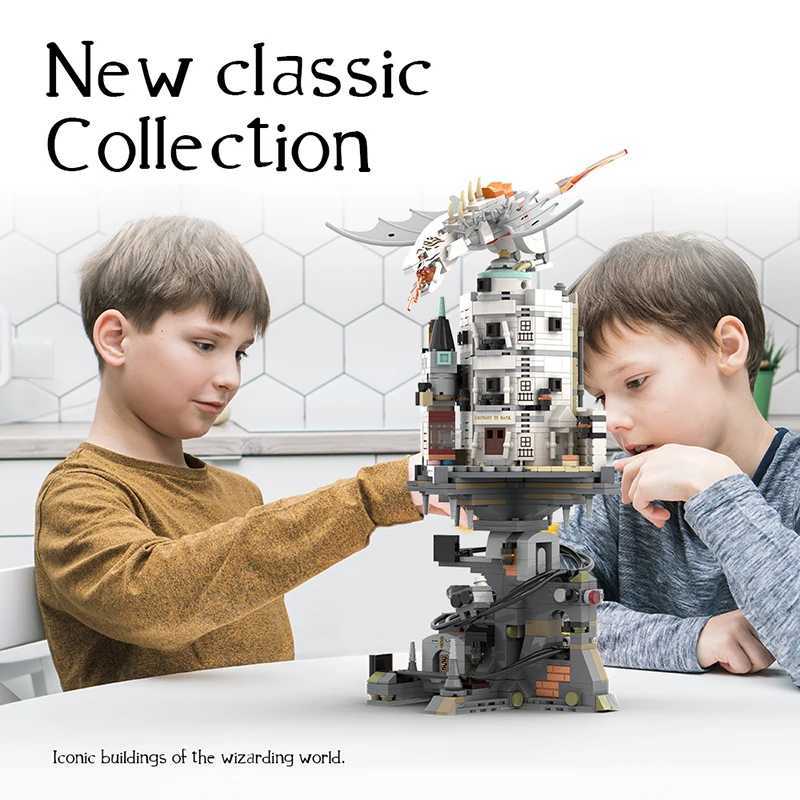 Wizard Tower Magic World Dragon MOC Building Bricks Set Blocks Toys for Kids Children Adult Birthday Gifts 1056pcs Gringottses W250115
