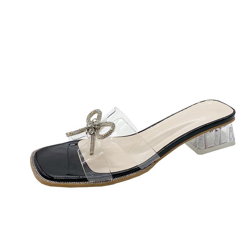 Women Slippers NEW Bow Design Fashion Fairy Style High Heel New Trendy Triple Black Beige Free shipping