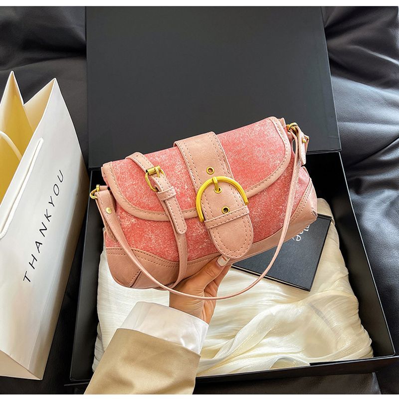 New Simple Retro Ing Denim Underarm Pea Hot Girl One Shoulder Handbag Crossbody Bag Female