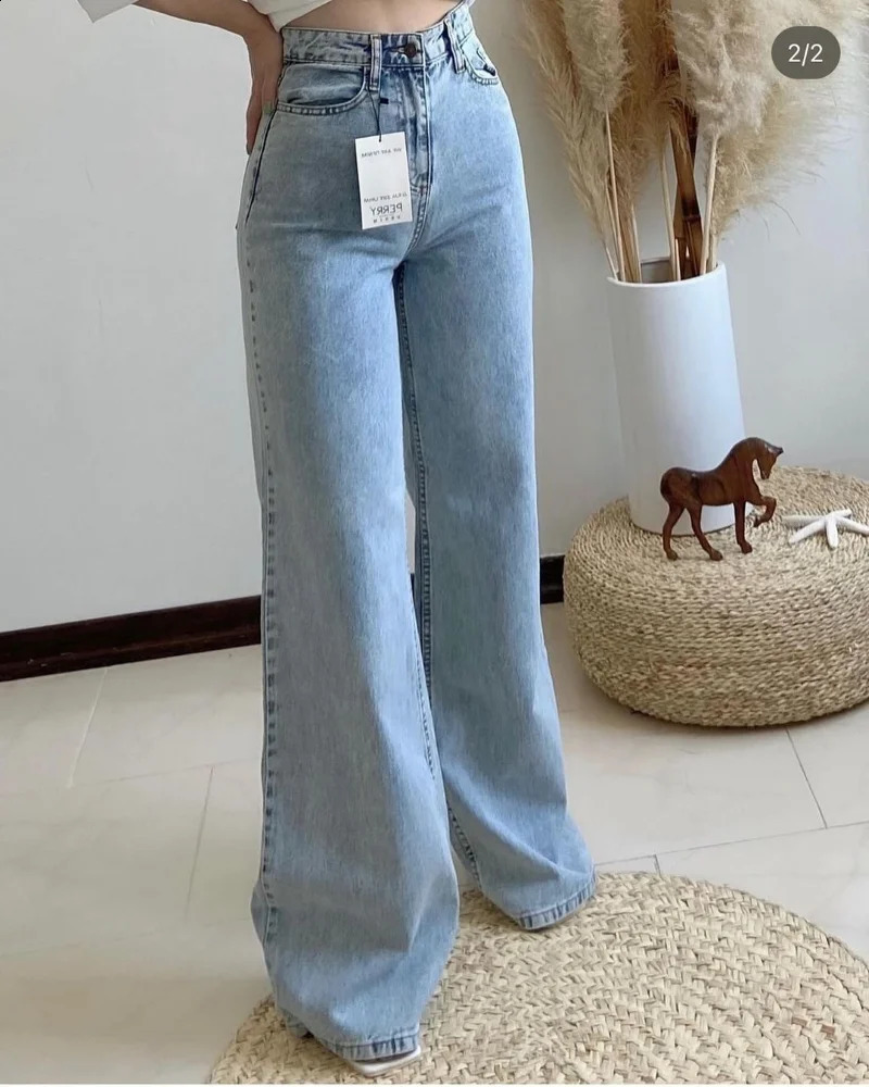 High Waisted Jeans Woman Street Hip Hop Vintage Washed Baggy Jeans Women Clothing Casual Wide Leg Versatile Pants Women Jeans 250113