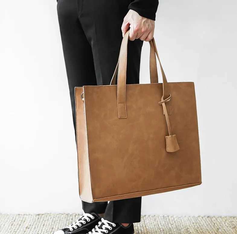 New Arrival Neutral OL Business Casual Handbag PU Leather Bag High Capacity Shoulder Bag Valise Z250118