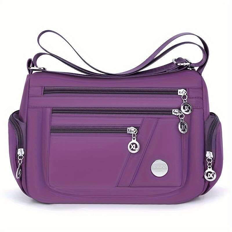 Neutral new nylon men's women's bags Oxford fabric single shoulder crossbody travel Middle aged and elderly multi-layer leisure bag