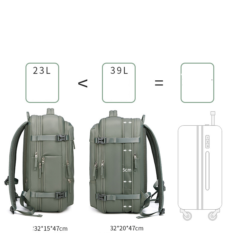Mens Compression Travel Backpack 18 inch Waterproof Multi functional New Notebook Anti theft High quality 240913