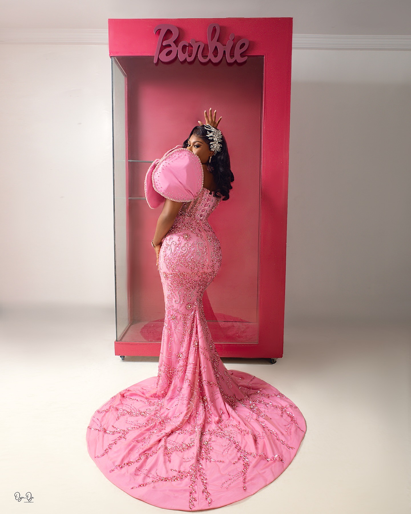 Aso Ebi Pink Mermaid Prom Dresses 2025 Beaded Crystals Sequined Lace Evening Formal Party Second Birthday Engagement Gowns Plus Size Dress For Special