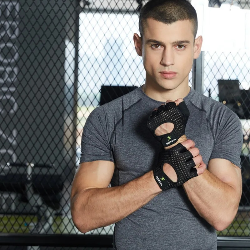 1Pair Work Out Gloves Fitness Gloves with Wrist BeltShock-Absorbing Foam Pad PalmBreathable Gym Gloves for Fitness 250118