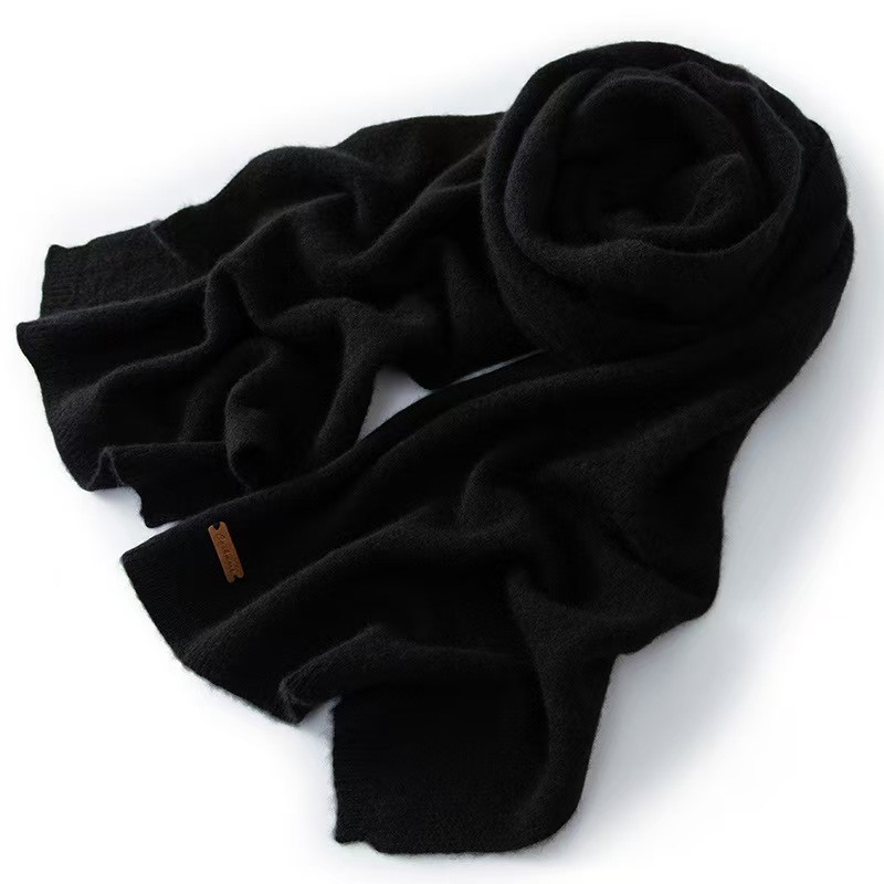 T108 new cashmere flat scarf soft waxy solid color neck cashmere warm scarf