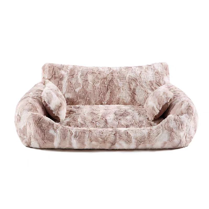 Fluffy plush Dog Cat Pet Sofa Soft calming sofa bed suitable for medium sized small cats and dogs