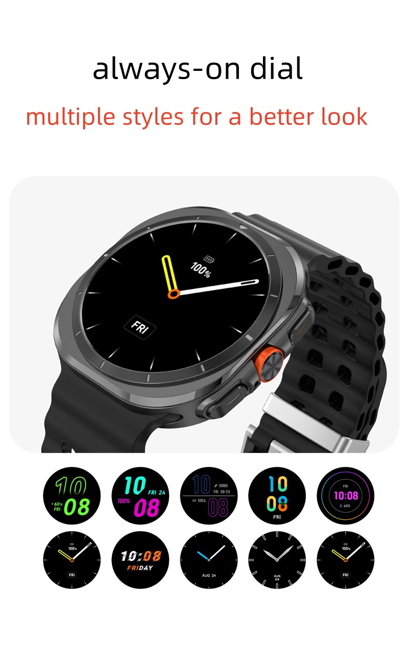 New DT WATCH ULTRA Smart Watch Heart Rate Blood Oxygen Monitoring Compass AI Voice Recording TWS Connection free shipping