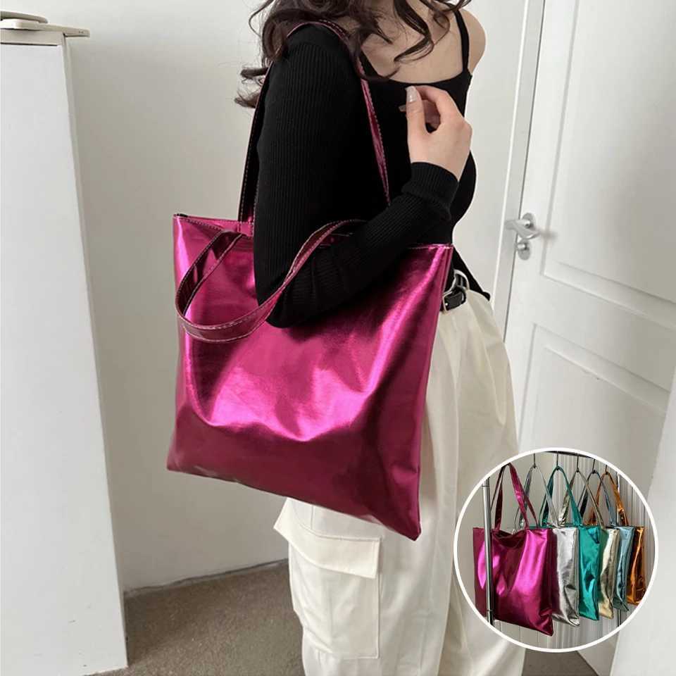 New Arrival Chic Colorful Shiny Handbag Women Underarm Bag Simple Pu Leather Totes Bags Women Shopping Party Shoulder Bag Y2k Girls Clutch T250227