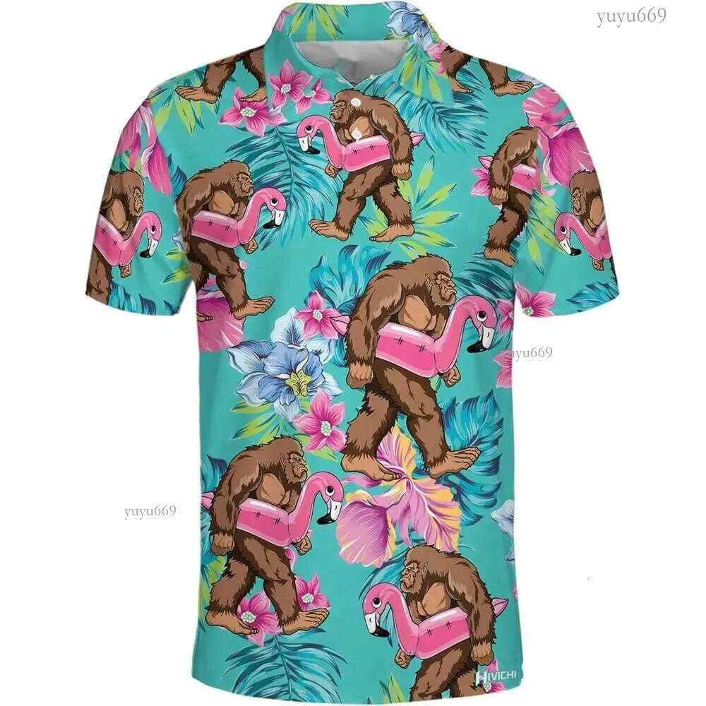 Men'S Polos Mens Shirt Golf Shirts For Men Funny Hawaiian Crazy Print Tshirt Casual Tops Summer Clothes Short Sleeve Drop Delivery Ap Otoas