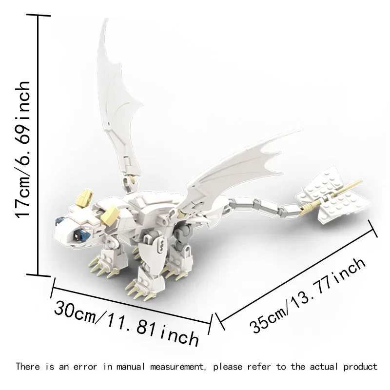 MOC Movie Train Dragon Figure Bricks Construction Toys For Boy Toothless Night Furied Dragon Building Blocks For Children Toys W250115