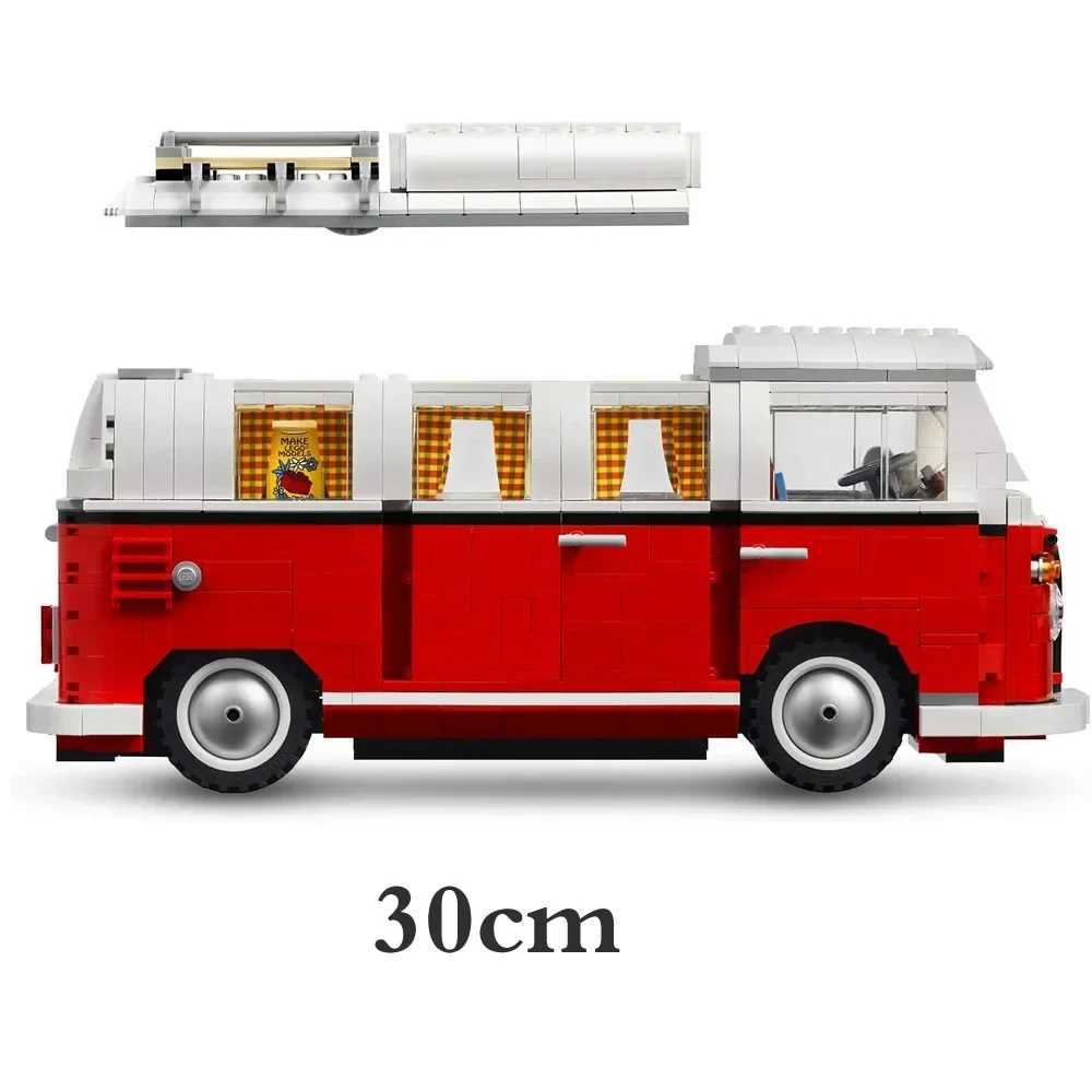 1354PCS Volkswagen T1 Camper Bricks Van Car Model Bluding Blocks High-Techc Ideas Bus Compatible Technical 10220 Toy Kid Gift W250115