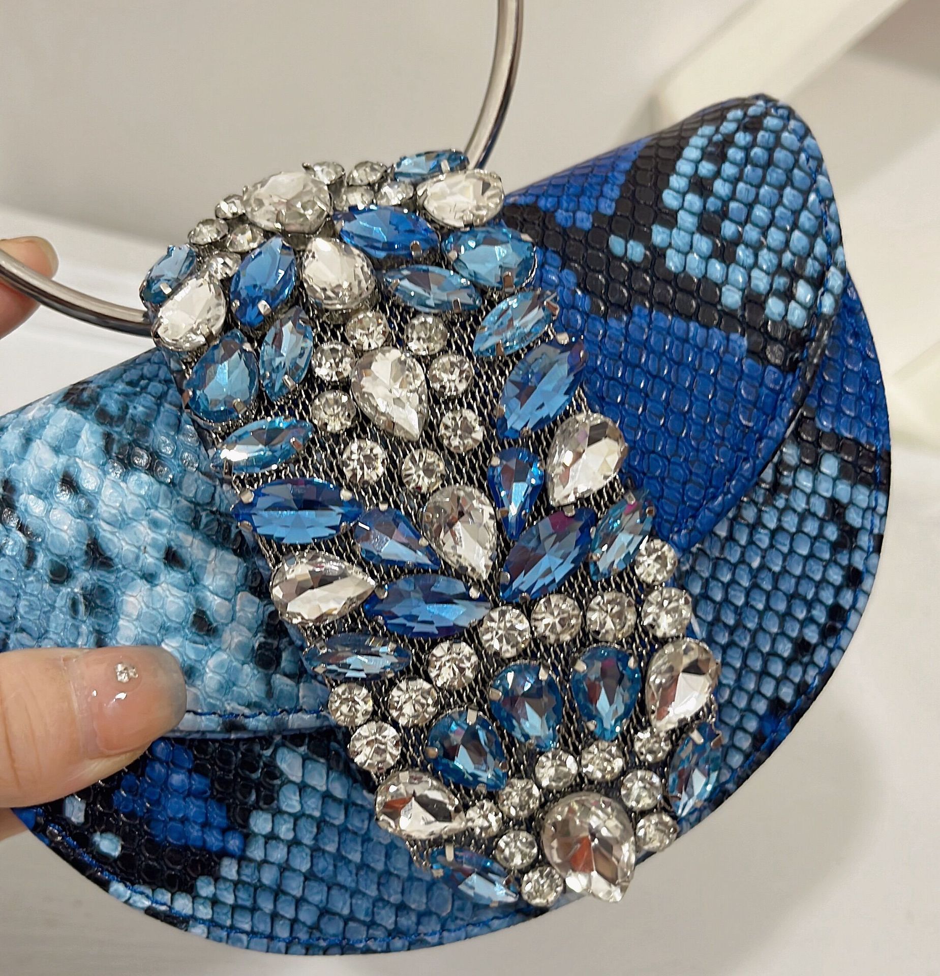New female bag with the same super flash diamond hand bag vintage satin single shoulder crossbody bag