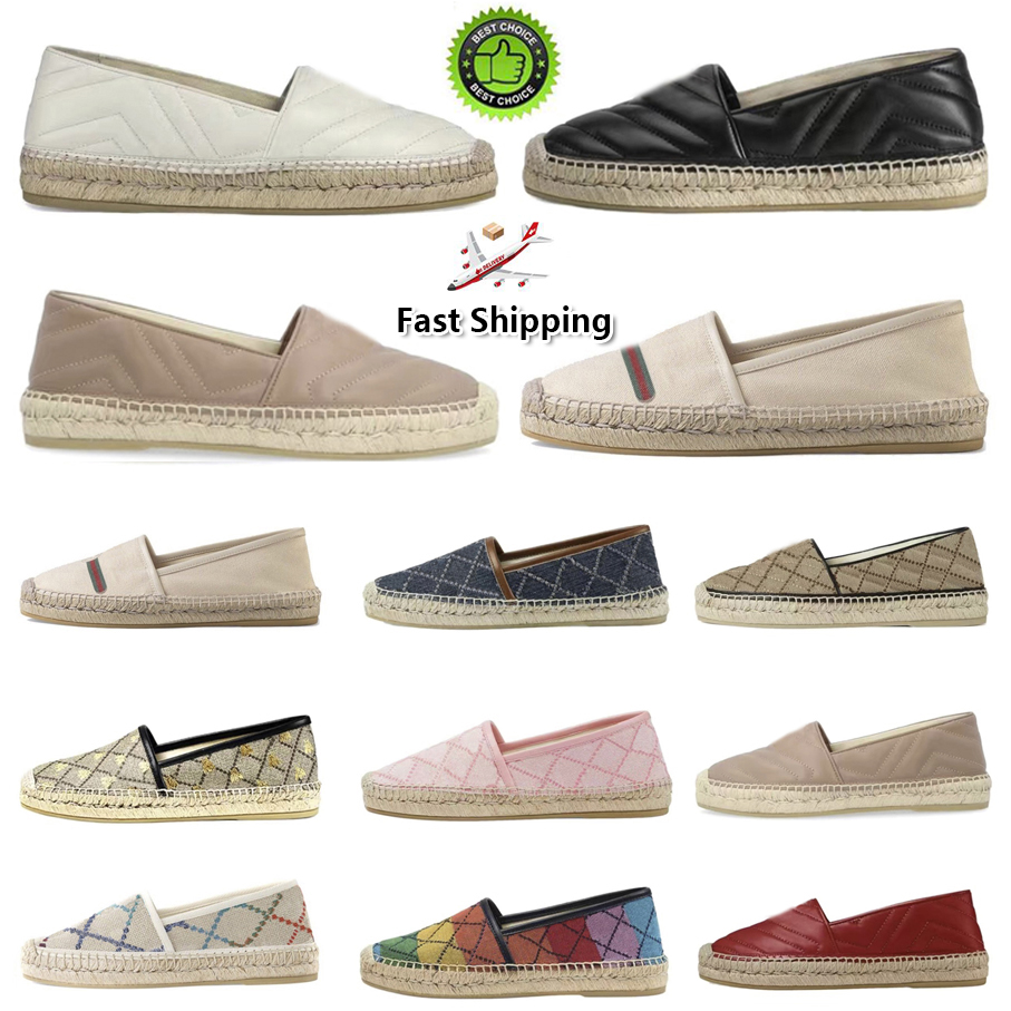 Espadrilles Designer Women Casual Shoes Spring Autumn Summer Luxurys Ladies Flat Beach Half Slippers Fashion Woman Loafers Cap Toe Fisherman Canvas Shoe 35-40