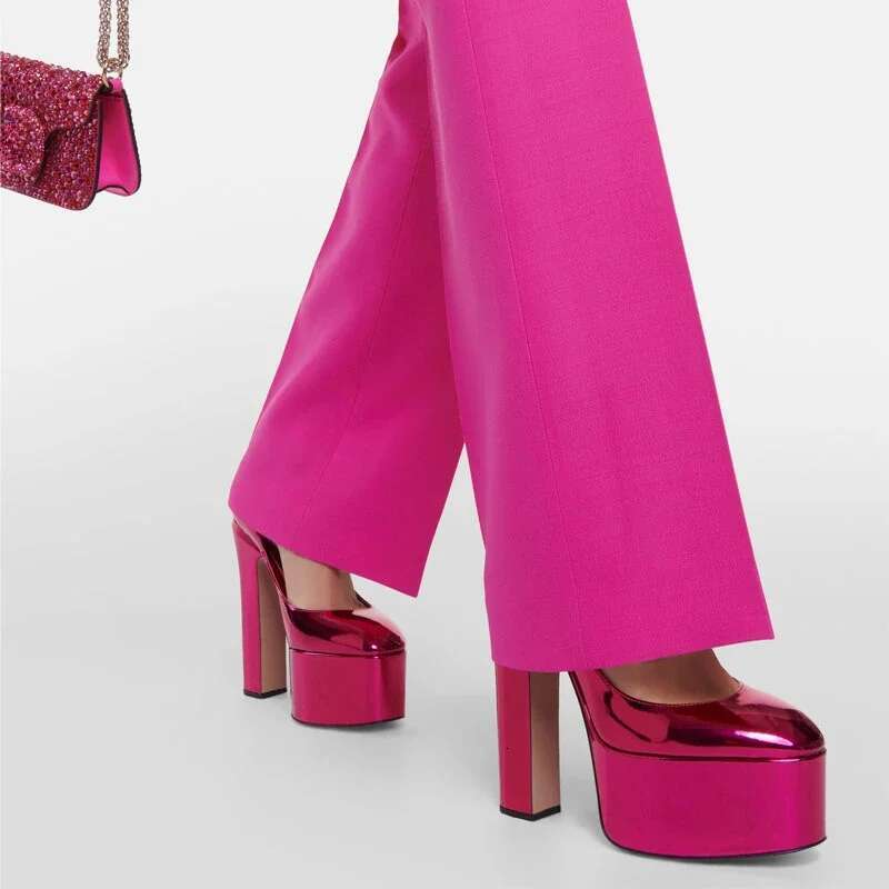 European And American High Heels, Thick Soled Buckle Strap, Show Single Shoes, Women's Fashion Banquet, Mary Jane Shoes