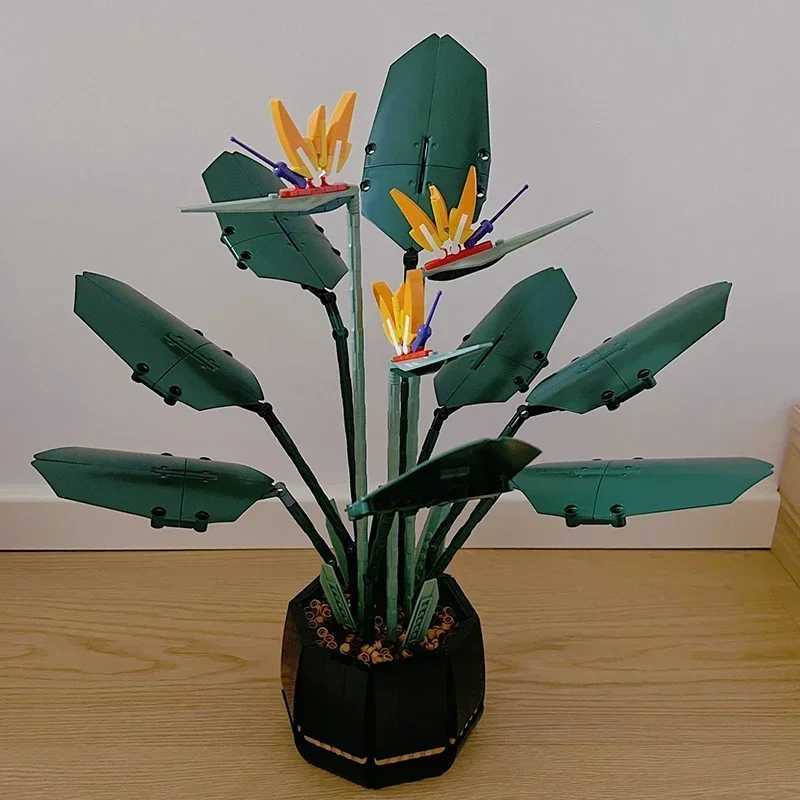 1173pcs New 10289 Bird of Paradise Bouquet Rose Building Block Bricks Potted Illustration Birthday Christmas Gifts for Kids W250115
