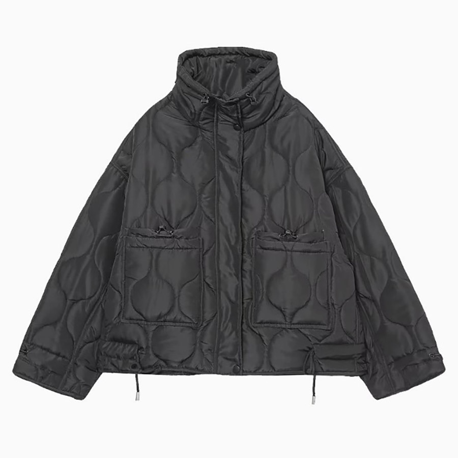 Women's Jackets Women Lightweight Quilted Jacket Solid Color Long Sleeve Stand Collar Zipper Puffer Coat Winter Down Outerwear