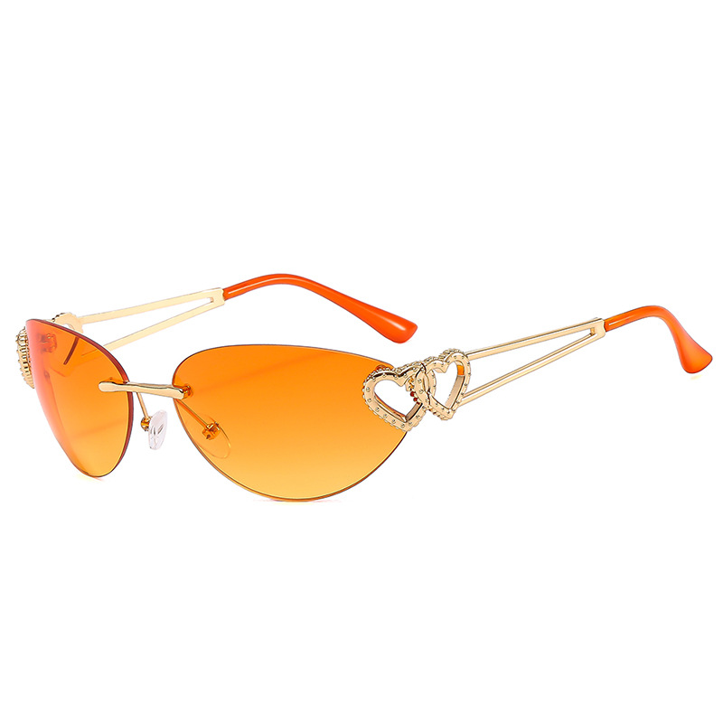 Frameless hot girl sunglasses, high-end street photography sunglasses, women's sunglasses