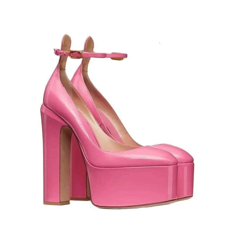 European And American High Heels, Thick Soled Buckle Strap, Show Single Shoes, Women's Fashion Banquet, Mary Jane Shoes