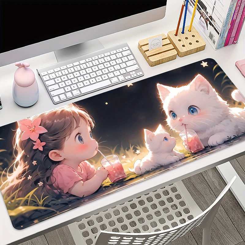 Cute Cats Mouse Pads Gamer Cabinet Desk Mat Computer and Office Supplies Keyboard Gaming Pad Mouspad Xxl Mousepad Speed Deskmat O250118