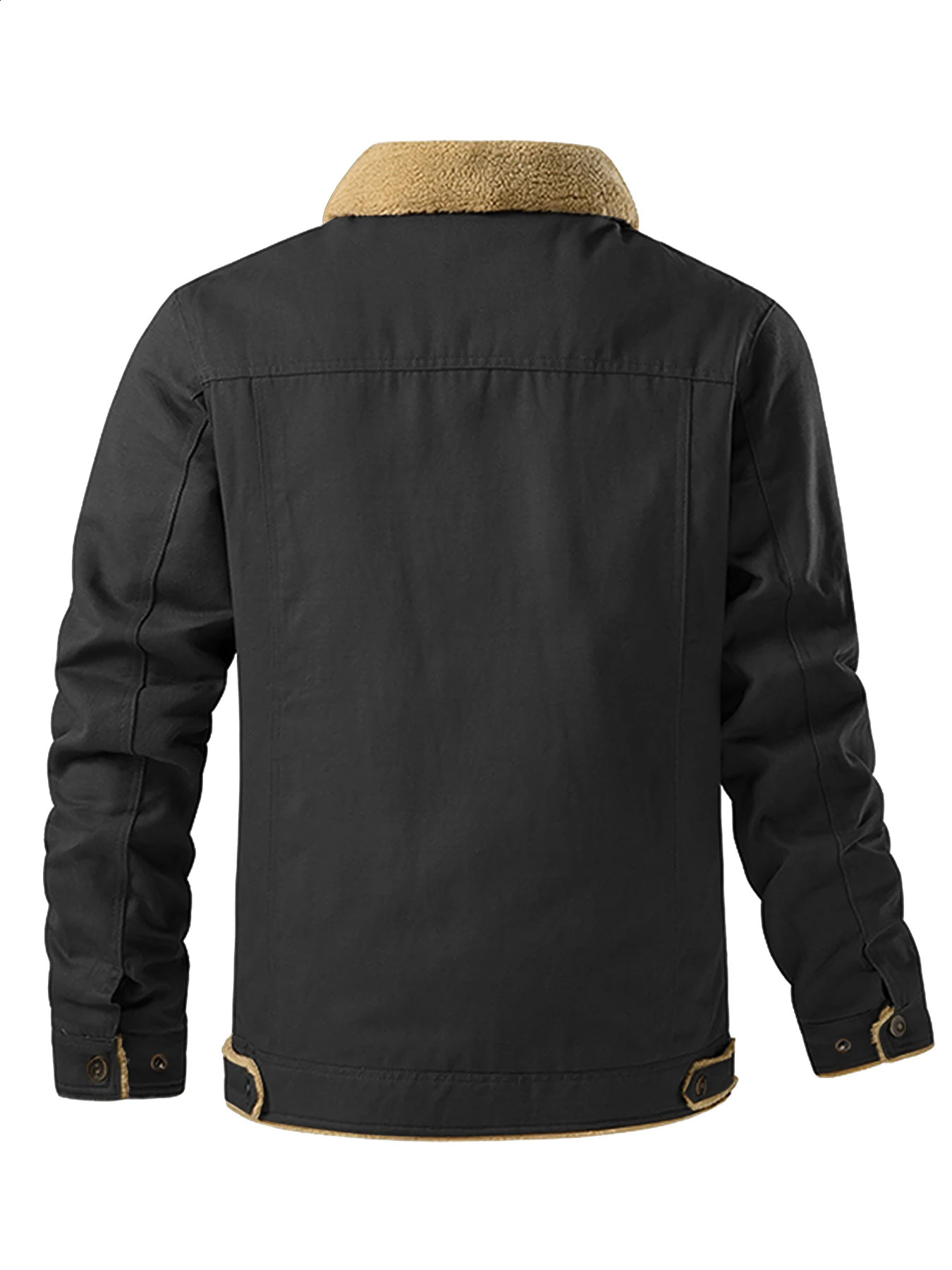 Mens Sherpa Fleece Lined Jacket Thermal Cotton Trucker Jackets Winter Coat with 5 Pockets 250113