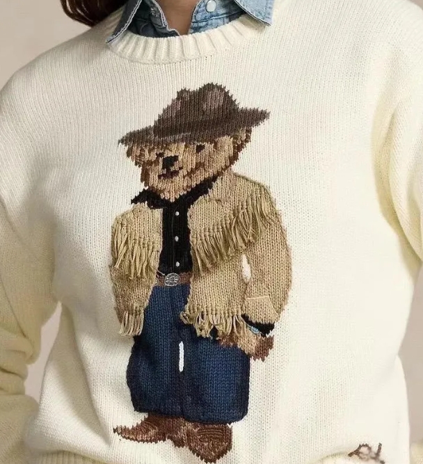 POLO Bears Designer Men Knitting Sweater For Couples Pullover Teddy O-Neck Flag Embroidery Polos Long Sleeve Unisex Academic Atmosphere Autumn Clothing Ae3