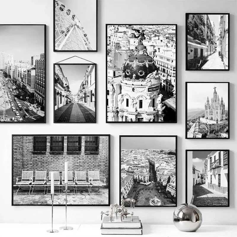 Madrid Spain Wall Art Poster Street Scenery Canvas Paintings on The Wall Posters and Prints for Living Ro He Decor Pictures Y250122